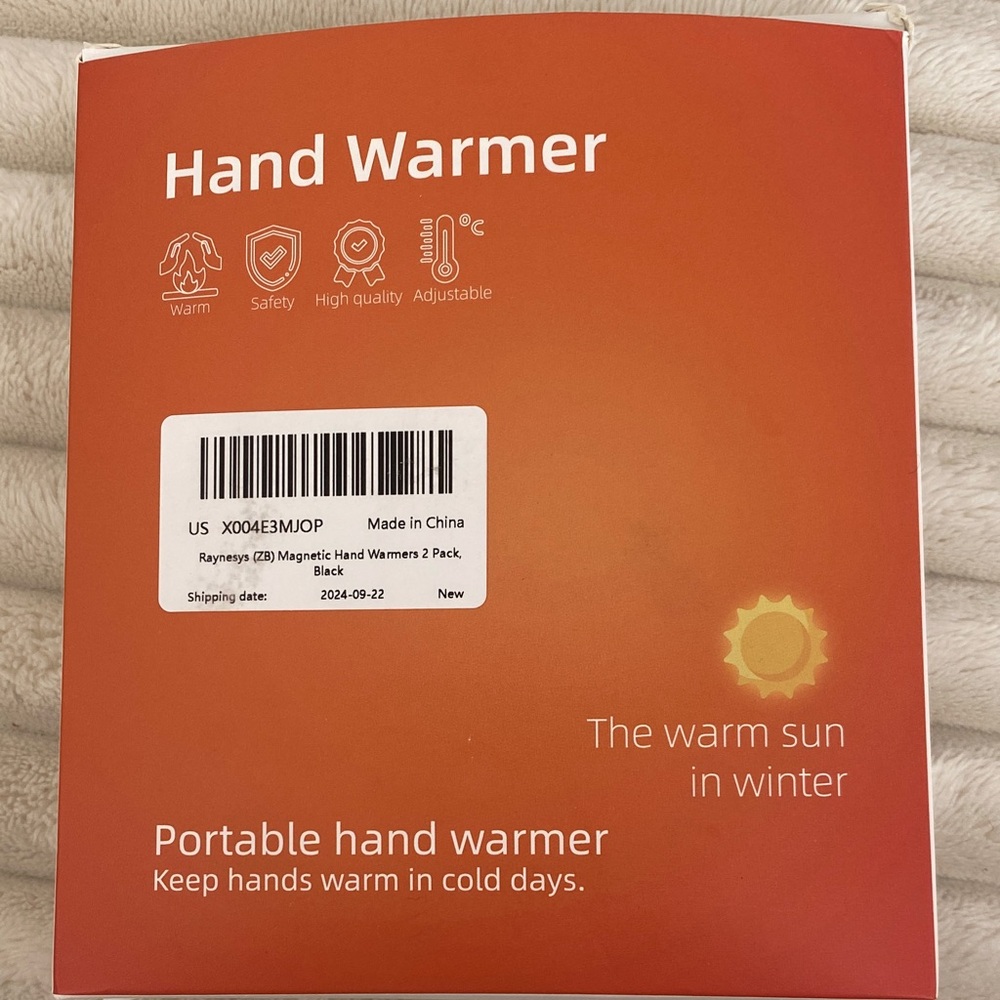 Raynesys Portable Rechargeable Hand Warmer - Black